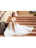 Off Shoulder White Organza High Split Classic Wedding Dress